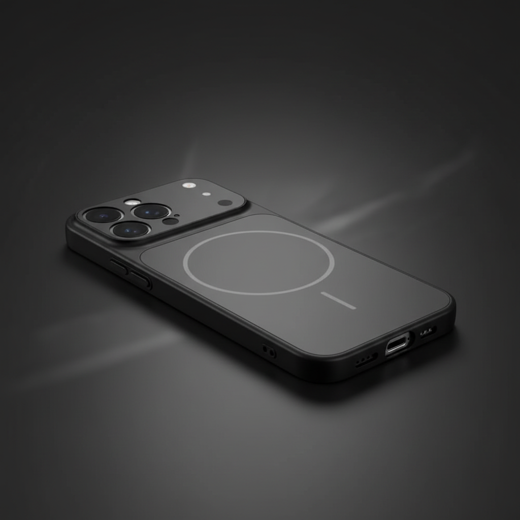 iPhone 11 Uyumlu 17 Pro Max Görünümlü Magsafe Kapak Kılıf - Siyah